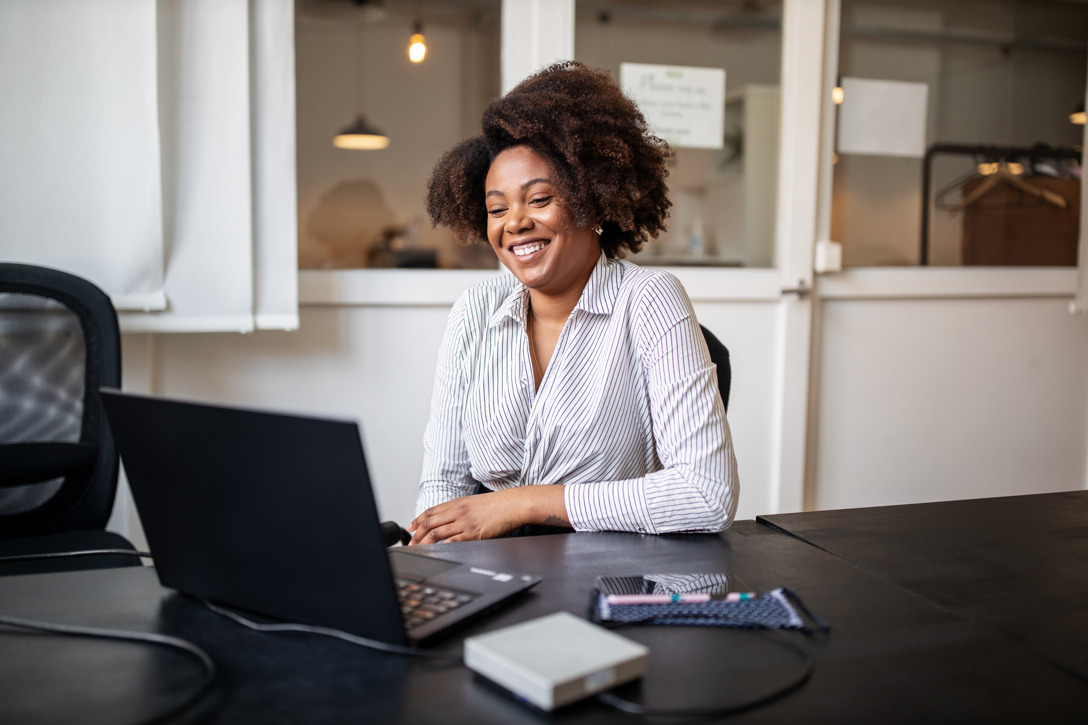 Woman working on computer