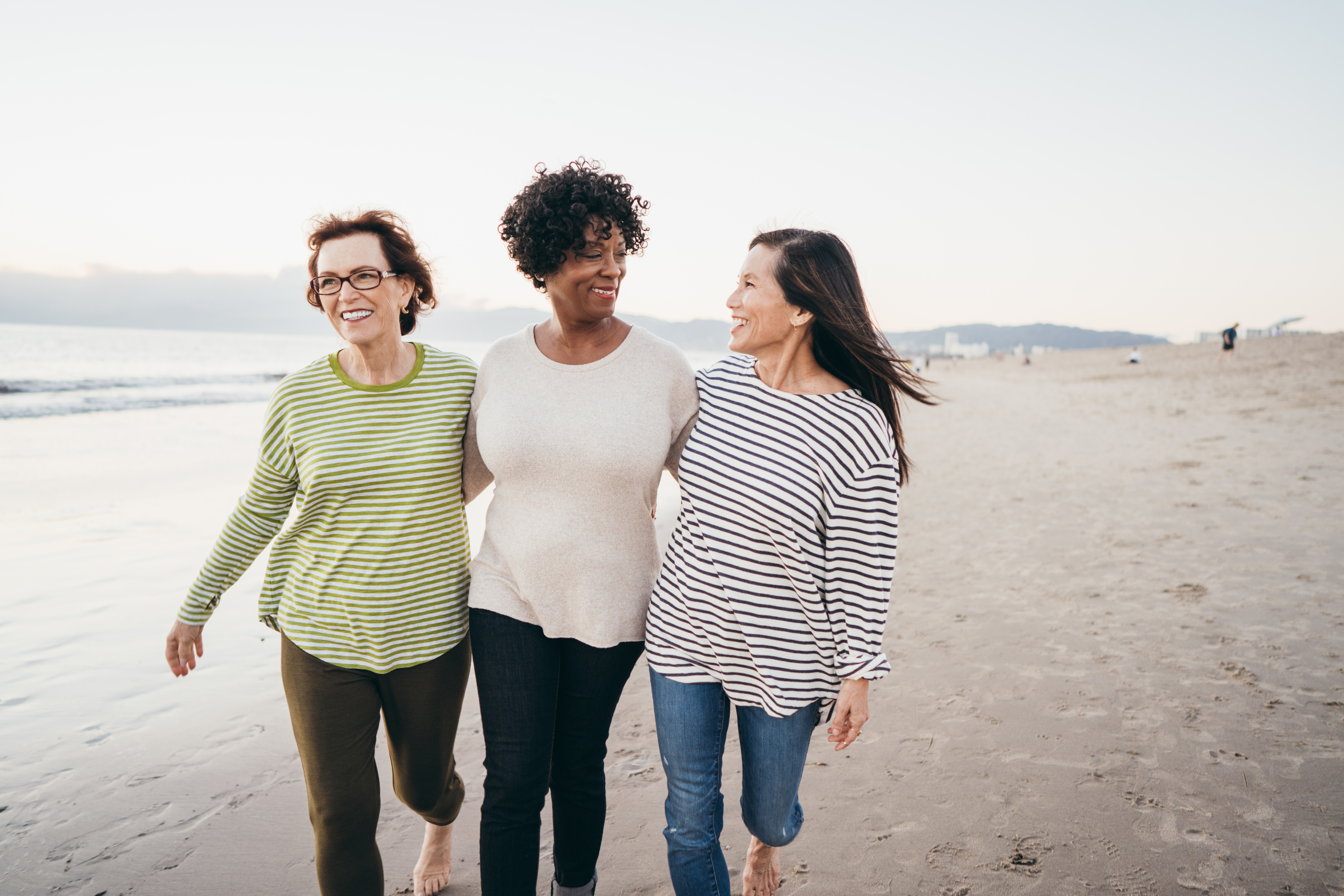 Women walking on a beach