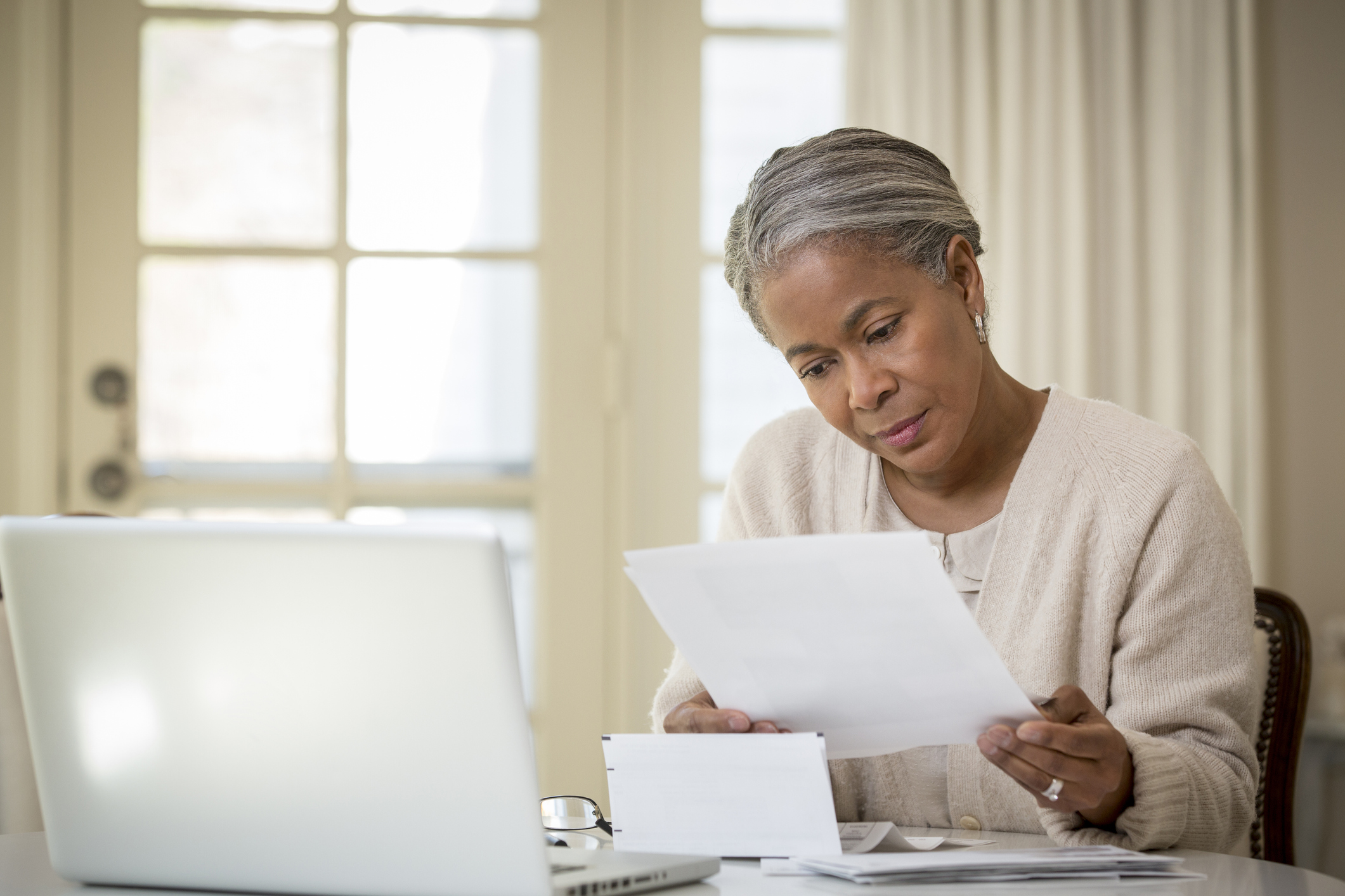 Woman reading a letter