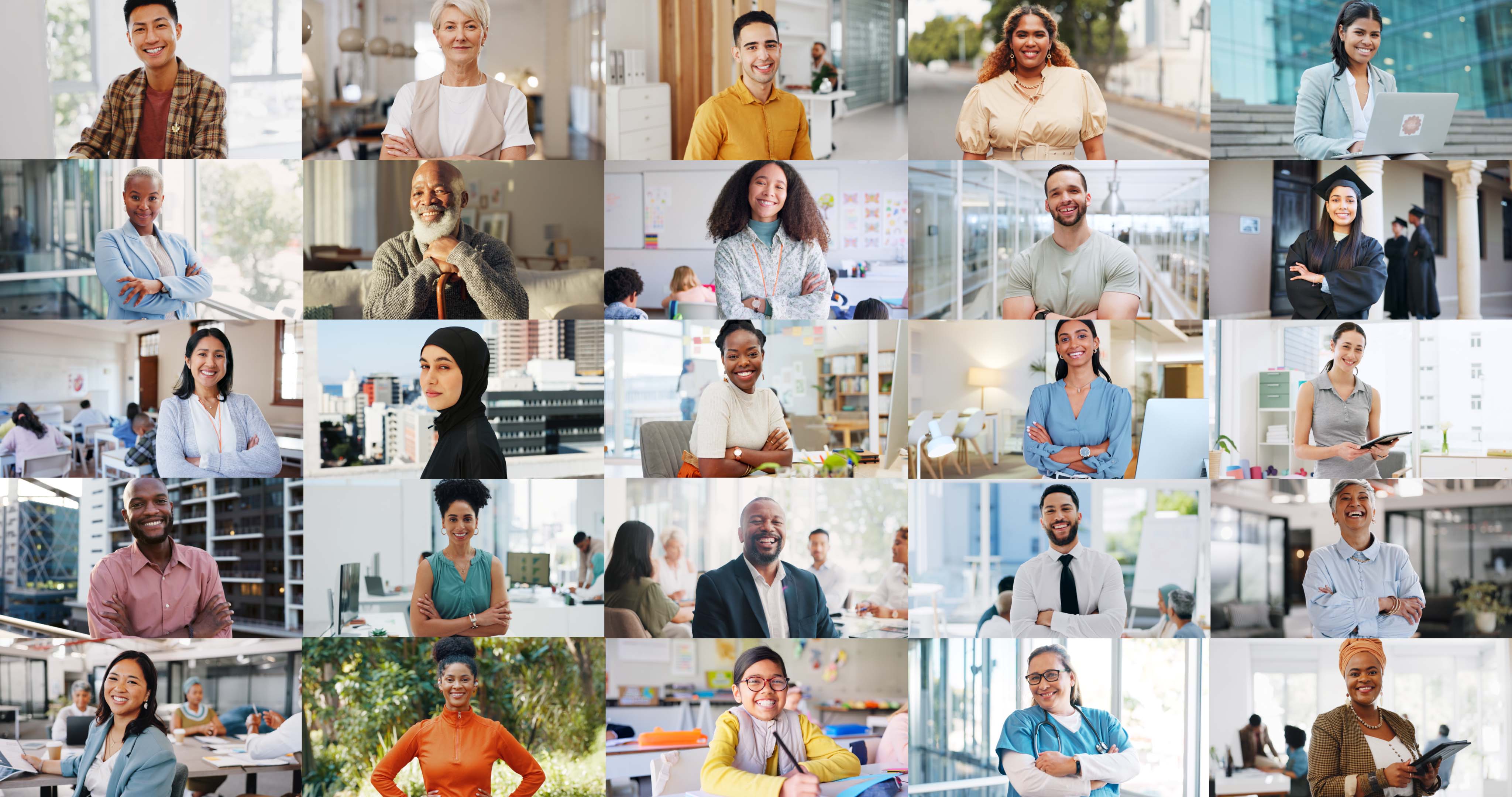 Collage of working Americans.