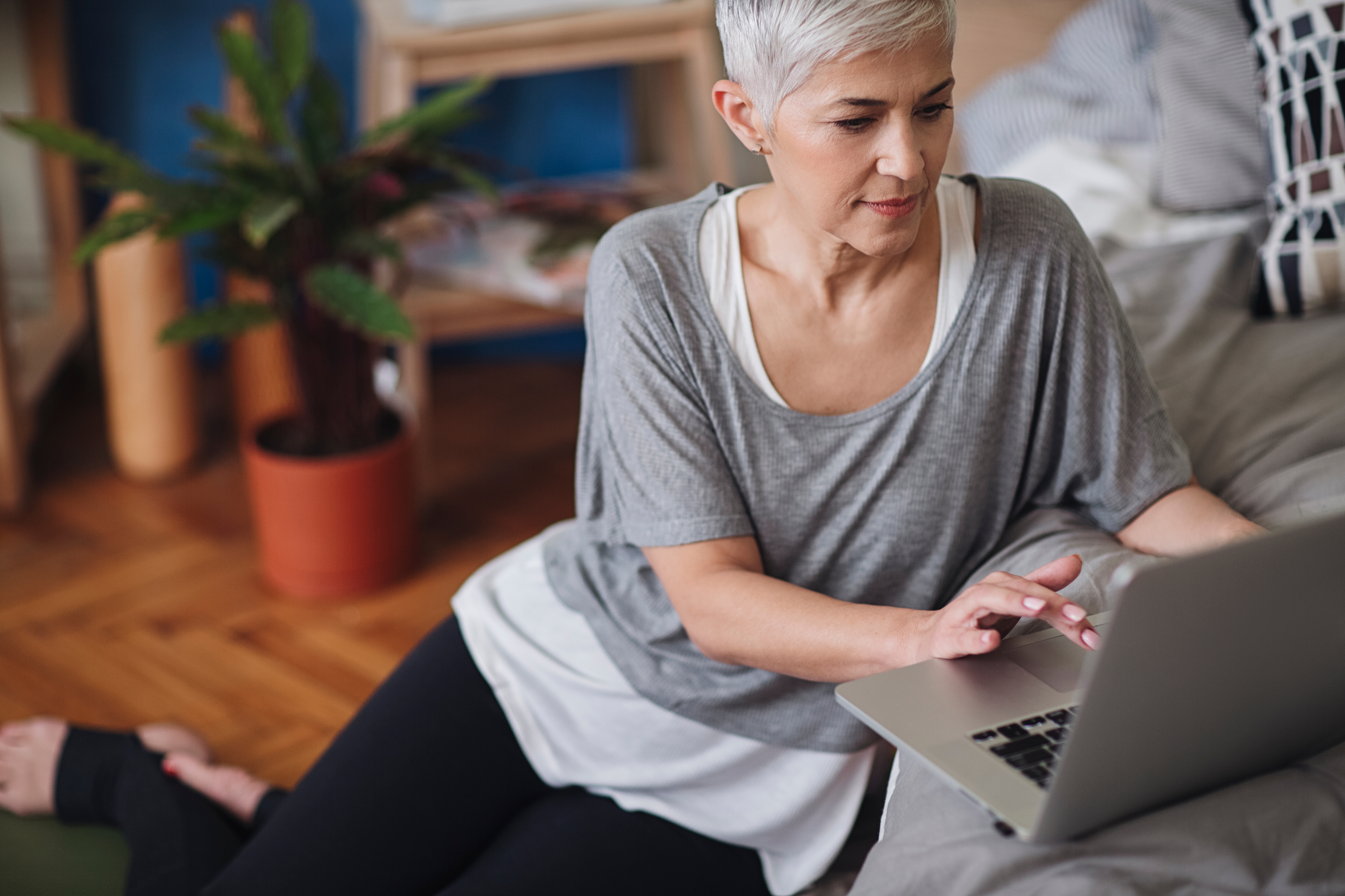 Woman on a laptop