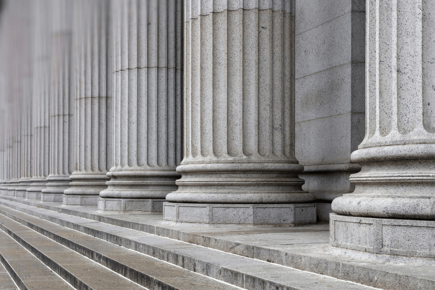 Front facade of a government building.