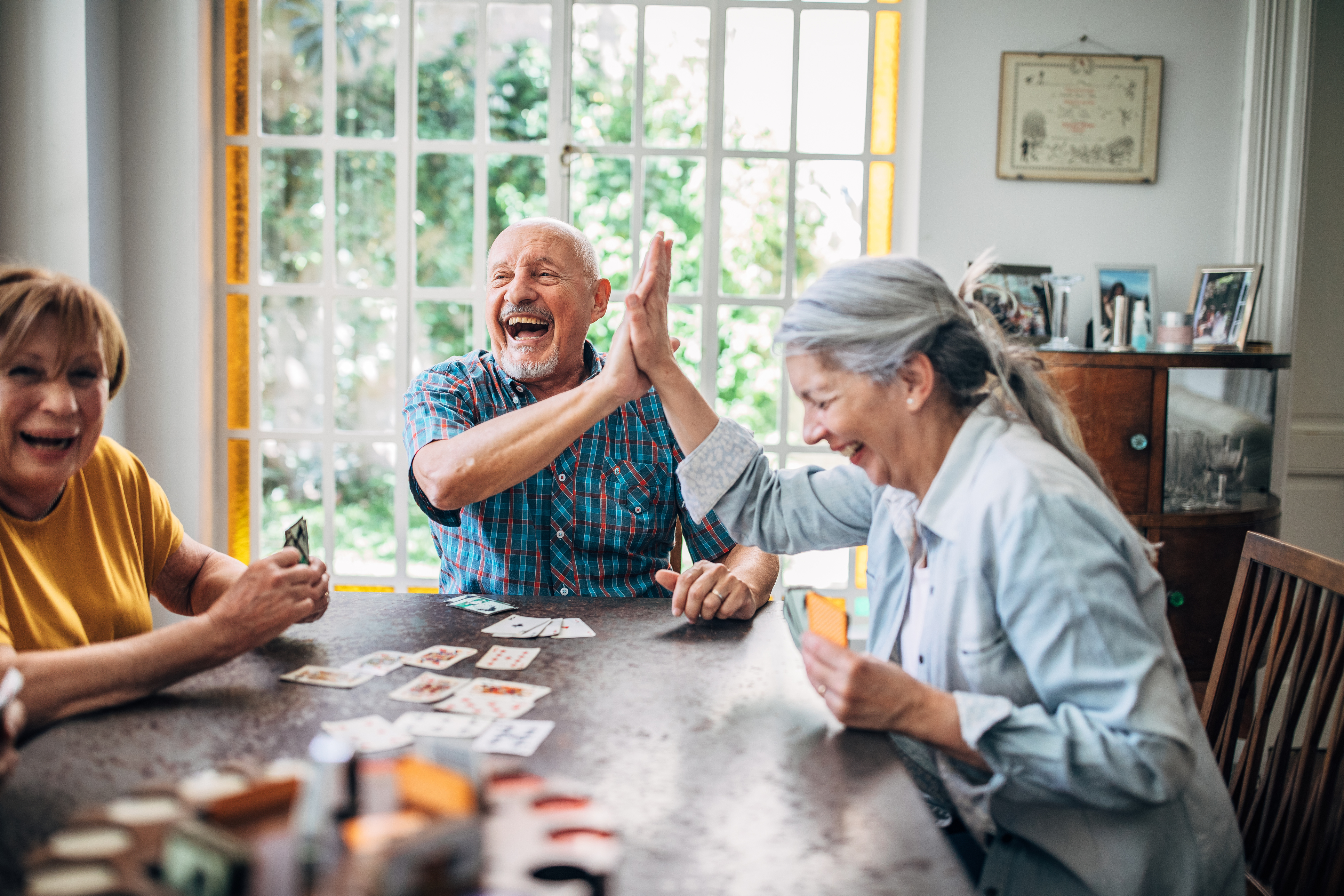 Friends playing cards